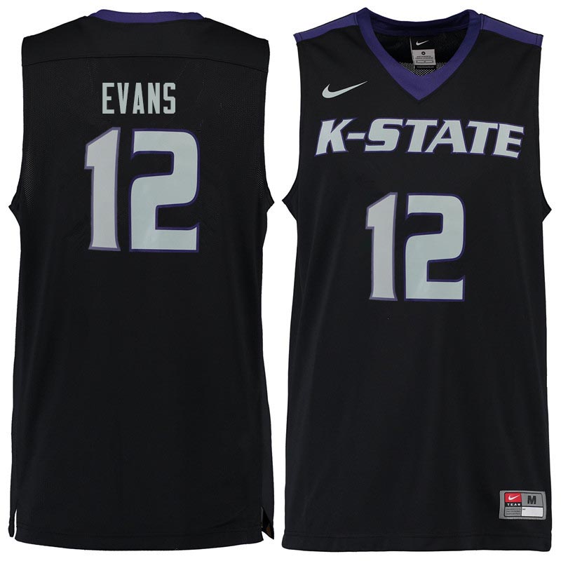 Men #12 Mike Evans Kansas State Wildcats College Basketball Jerseys Sale-Black - Click Image to Close